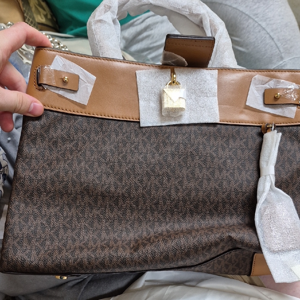 MICHAEL Michael Kors Brown and Tan Satchel